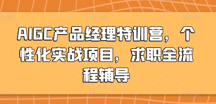 AIGC产品经理特训营，个性化实战项目，求职全流程辅导-讯领网创