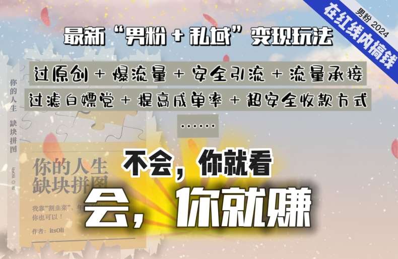 2024，“男粉+私域”还是最耐造、最赚、最轻松、最愉快的变现方式【揭秘】-讯领网创