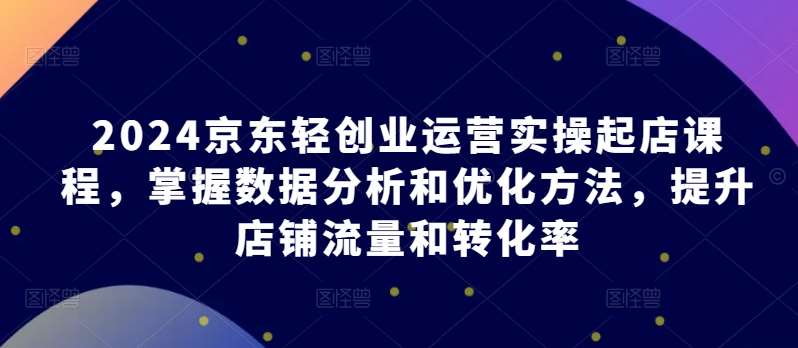 2024京东轻创业运营实操起店课程，掌握数据分析和优化方法，提升店铺流量和转化率-讯领网创