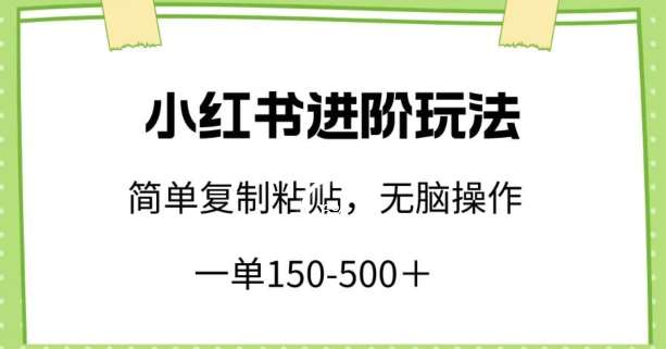 小红书进阶玩法，一单150-500+，简单复制粘贴，小白也能轻松上手【揭秘】-讯领网创