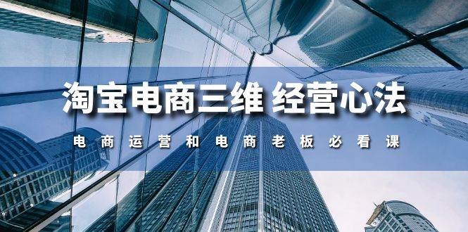 （10761期）淘宝电商三维 经营心法：电商运营和电商老板必看课（59节课）-讯领网创