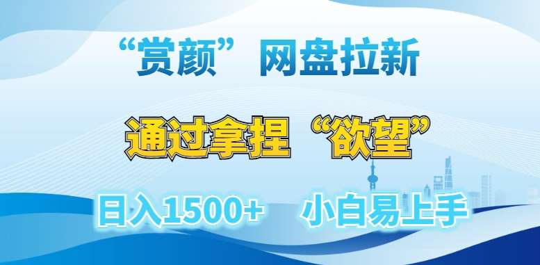 “赏颜”网盘拉新赛道，通过拿捏“欲望”日入1500+，小白易上手【揭秘】-讯领网创