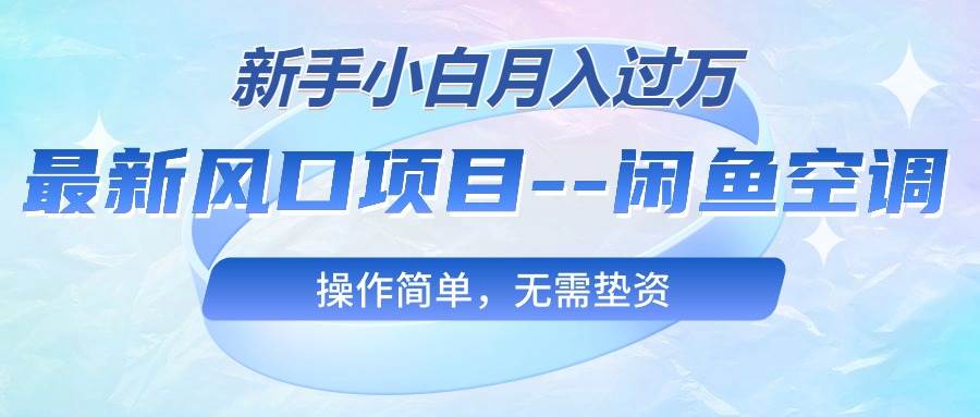 （10767期）最新风口项目—闲鱼空调，新手小白月入过万，操作简单，无需垫资-讯领网创