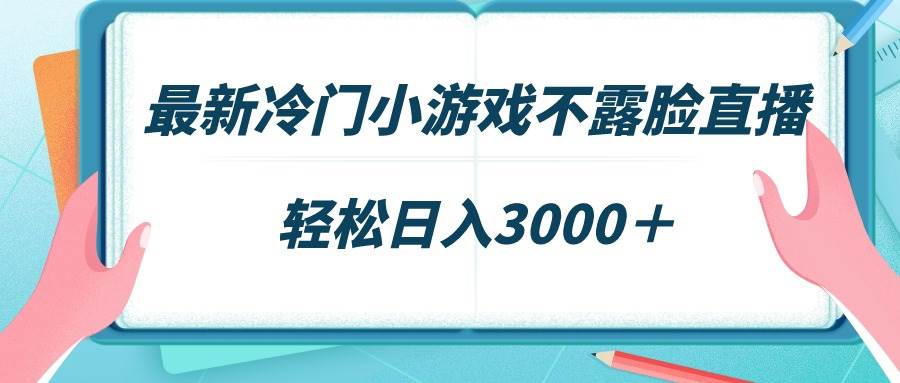 最新冷门小游戏不露脸直播，场观稳定几千，轻松日入3000＋-讯领网创