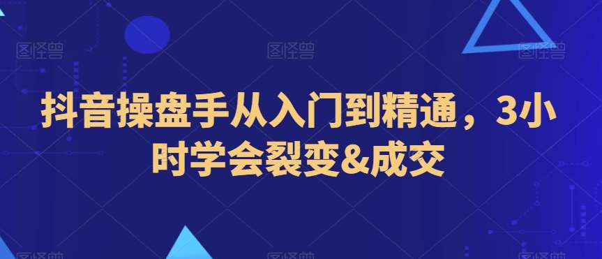 抖音操盘手从入门到精通，3小时学会裂变&成交-讯领网创