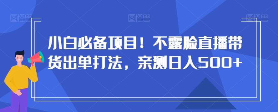 小白必备项目！不露脸直播带货出单打法，亲测日入500+【揭秘】-讯领网创