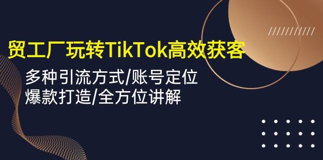 （10302期）外贸工厂玩转TikTok高效获客，多种引流方式/账号定位/爆款打造/全方位讲解-讯领网创