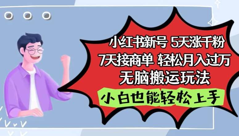 小红书影视泥巴追剧5天涨千粉，7天接商单，轻松月入过万，无脑搬运玩法【揭秘】-讯领网创