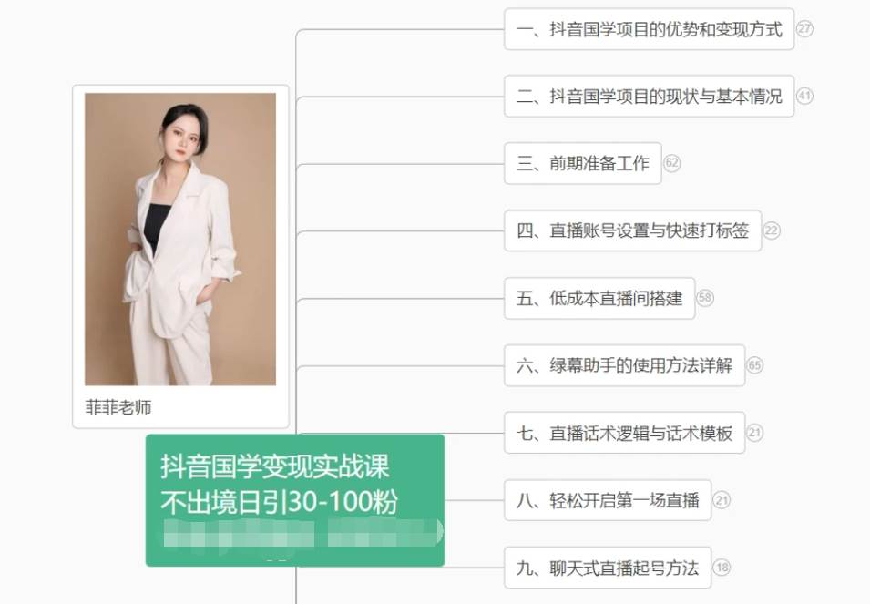 抖音国学变现项目：不出境日引30-100粉实战课程-讯领网创