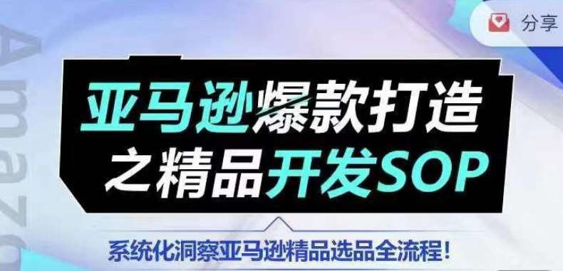 【训练营】亚马逊爆款打造之精品开发SOP，系统化洞察亚马逊精品选品全流程-讯领网创