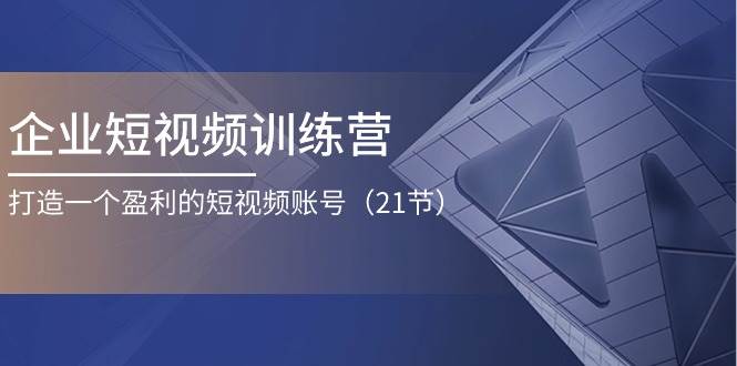 （11278期）企业短视频训练营：打造一个盈利的短视频账号（21节）-讯领网创