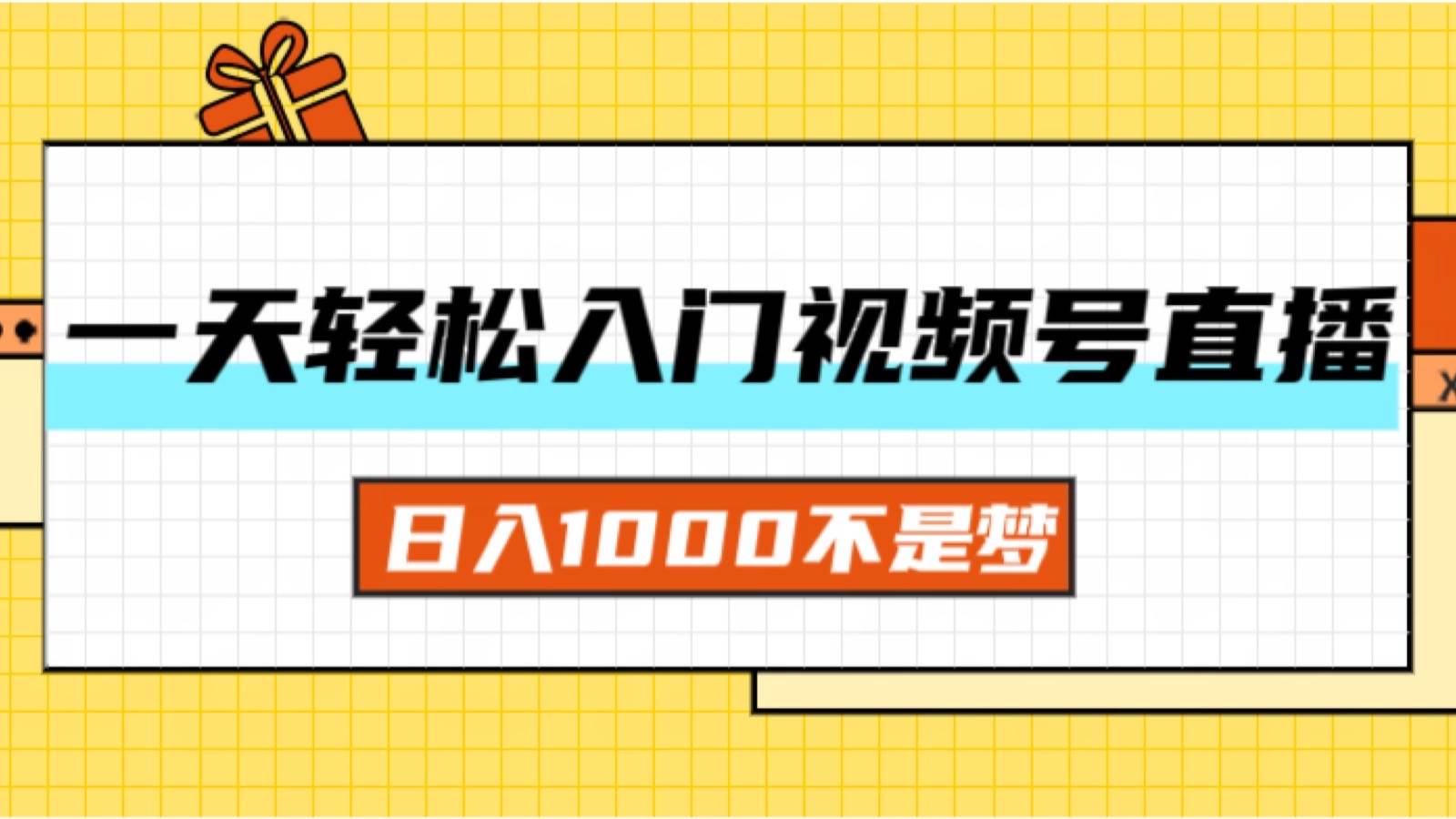 （11906期）一天入门视频号直播带货，日入1000不是梦-讯领网创