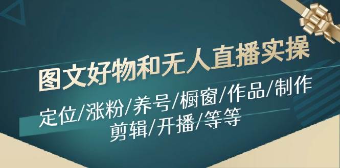 （11840期）图文好物和无人直播实操：定位/涨粉/养号/橱窗/作品/制作/剪辑/开播/等等-讯领网创