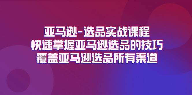 （11620期）亚马逊-选品实战课程，快速掌握亚马逊选品的技巧，覆盖亚马逊选品所有渠道-讯领网创