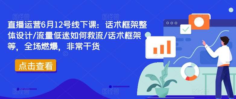 直播运营6月12号线下课：话术框架整体设计/流量低迷如何救流/话术框架等，全场燃爆，非常干货-讯领网创