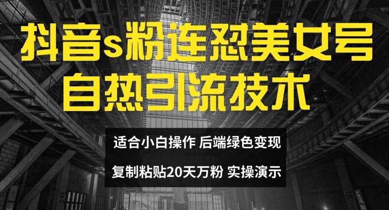 抖音s粉连怼美女号自热引流技术复制粘贴，20天万粉账号，无需实名制，矩阵操作【揭秘】-讯领网创