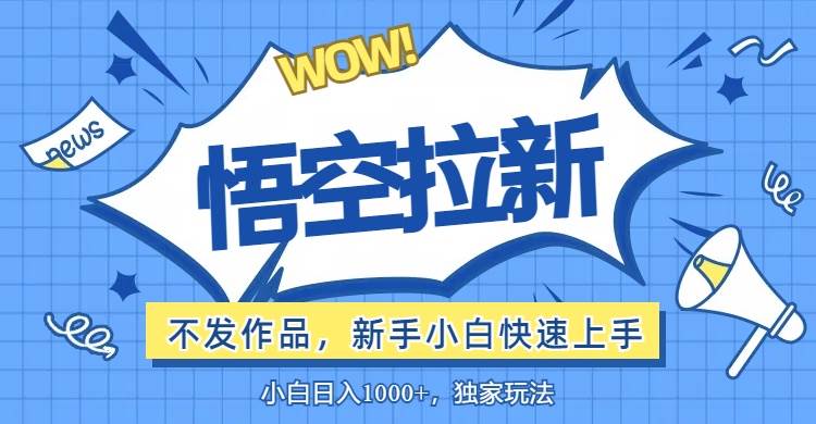 （12243期）悟空拉新最新玩法，无需作品暴力出单，小白快速上手-讯领网创