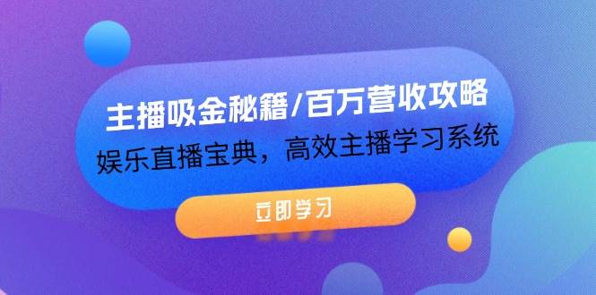 （12188期）主播吸金秘籍/百万营收攻略，娱乐直播宝典，高效主播学习系统-讯领网创