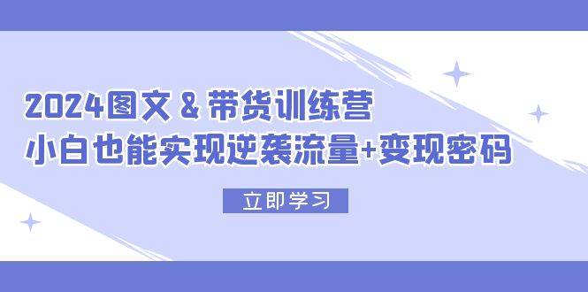 （12137期）2024 图文+带货训练营，小白也能实现逆袭流量+变现密码-讯领网创