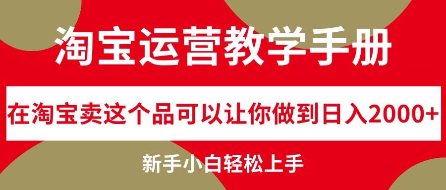 （12351期）淘宝运营教学手册，在淘宝卖这个品可以让你做到日入2000+，新手小白轻…-讯领网创