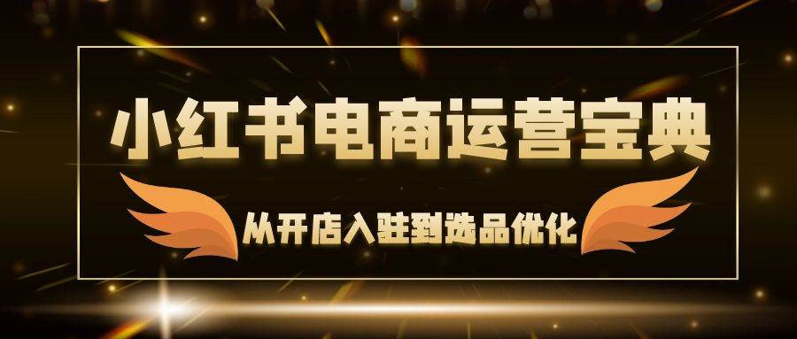 （12497期）小红书电商运营宝典：从开店入驻到选品优化，一站式解决你的电商难题-讯领网创