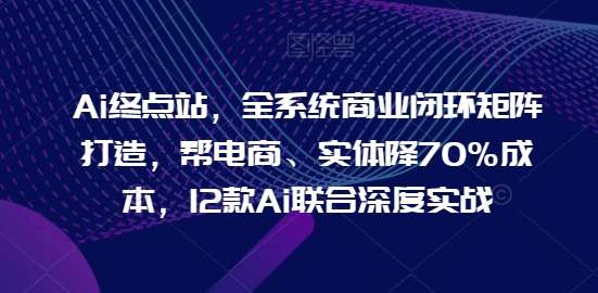 Ai终点站，全系统商业闭环矩阵打造，帮电商、实体降70%成本，12款Ai联合深度实战【0906更新】-讯领网创