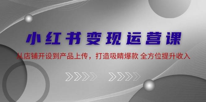 （12520期）小红书变现运营课：从店铺开设到产品上传，打造吸睛爆款 全方位提升收入-讯领网创