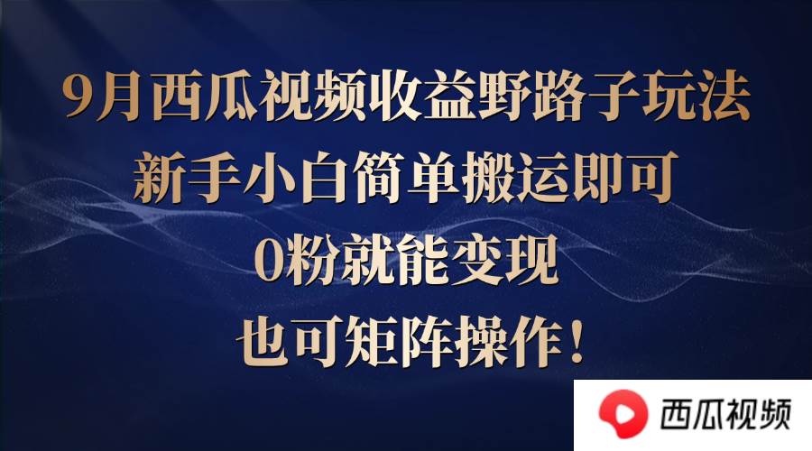 （12760期）西瓜视频收益野路子玩法，新手小白简单搬运即可，0粉就能变现，也可矩…-讯领网创