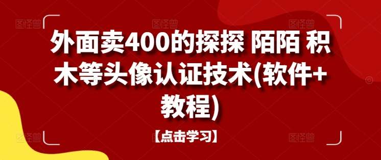 外面卖400的探探 陌陌 积木等头像认证技术(软件+教程)-讯领网创