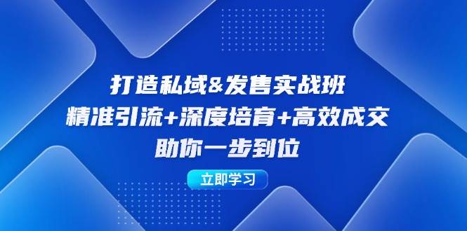 （12642期）打造私域&发售实操班：精准引流+深度培育+高效成交，助你一步到位-讯领网创