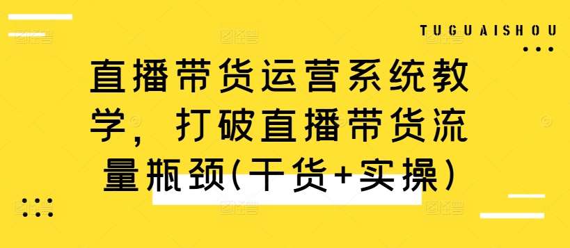 直播带货运营系统教学，打破直播带货流量瓶颈(干货+实操)-讯领网创