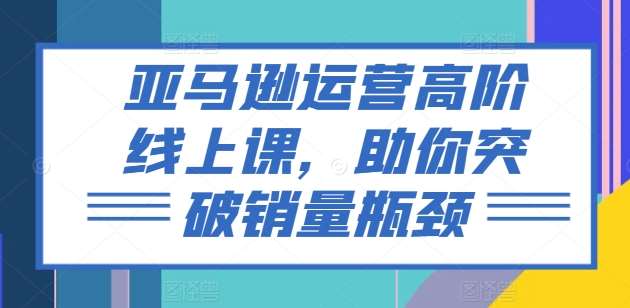 亚马逊运营高阶线上课，助你突破销量瓶颈-讯领网创