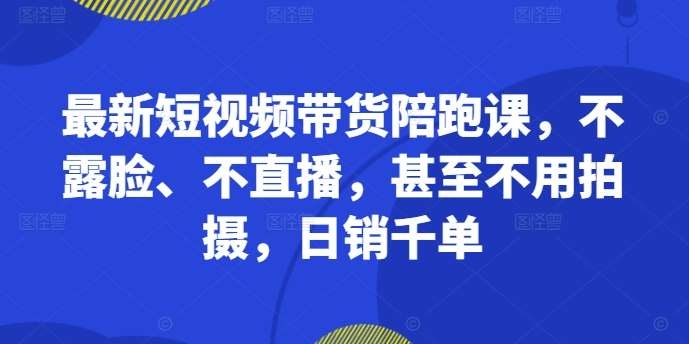 最新短视频带货陪跑课，不露脸、不直播，甚至不用拍摄，日销千单-讯领网创