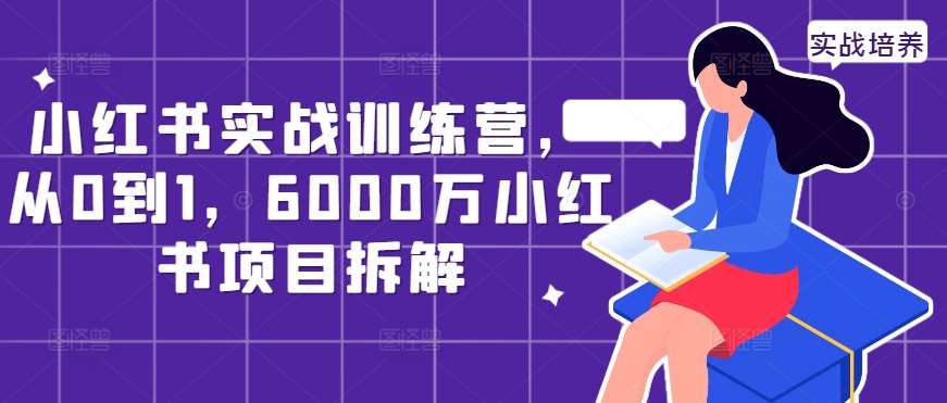 小红书实战训练营，从0到1，6000万小红书项目拆解-讯领网创