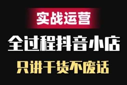 抖音小店精细化实战运营，只讲干货不废话-讯领网创