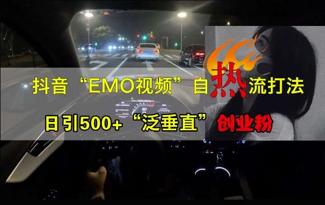 抖音EMO视频自热打法，日引500+“泛垂直”创业粉-讯领网创