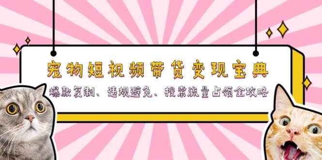 （13227期）宠物短视频带货变现宝典：爆款复制、违规避免、搜索流量占领全攻略-讯领网创