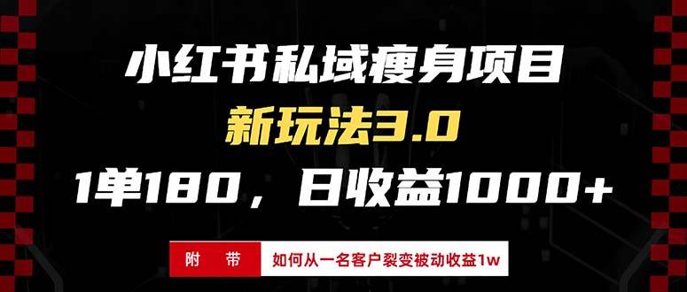 （13348期）小红书瘦身项目3.0模式，新手小白日赚收益1000+（附从一名客户裂变收益…-讯领网创