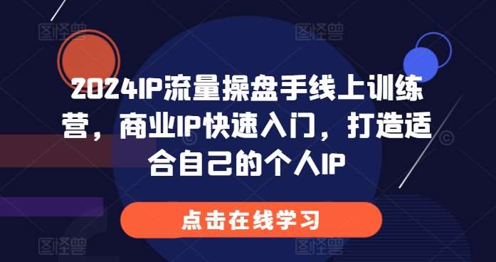 2024IP流量操盘手线上训练营，商业IP快速入门，打造适合自己的个人IP-讯领网创