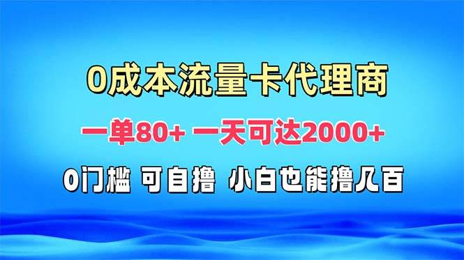 （13391期）免费流量卡代理一单80+ 一天可达2000+-讯领网创