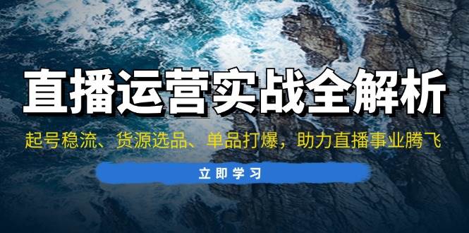 （13294期）直播运营实战全解析：起号稳流、货源选品、单品打爆，助力直播事业腾飞-讯领网创