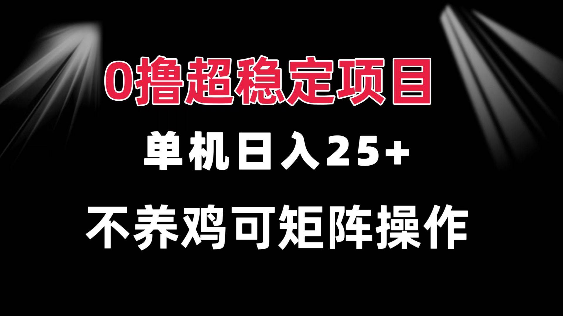 （13355期）0撸项目 单机日入25+ 可批量操作 无需养鸡 长期稳定 做了就有-讯领网创