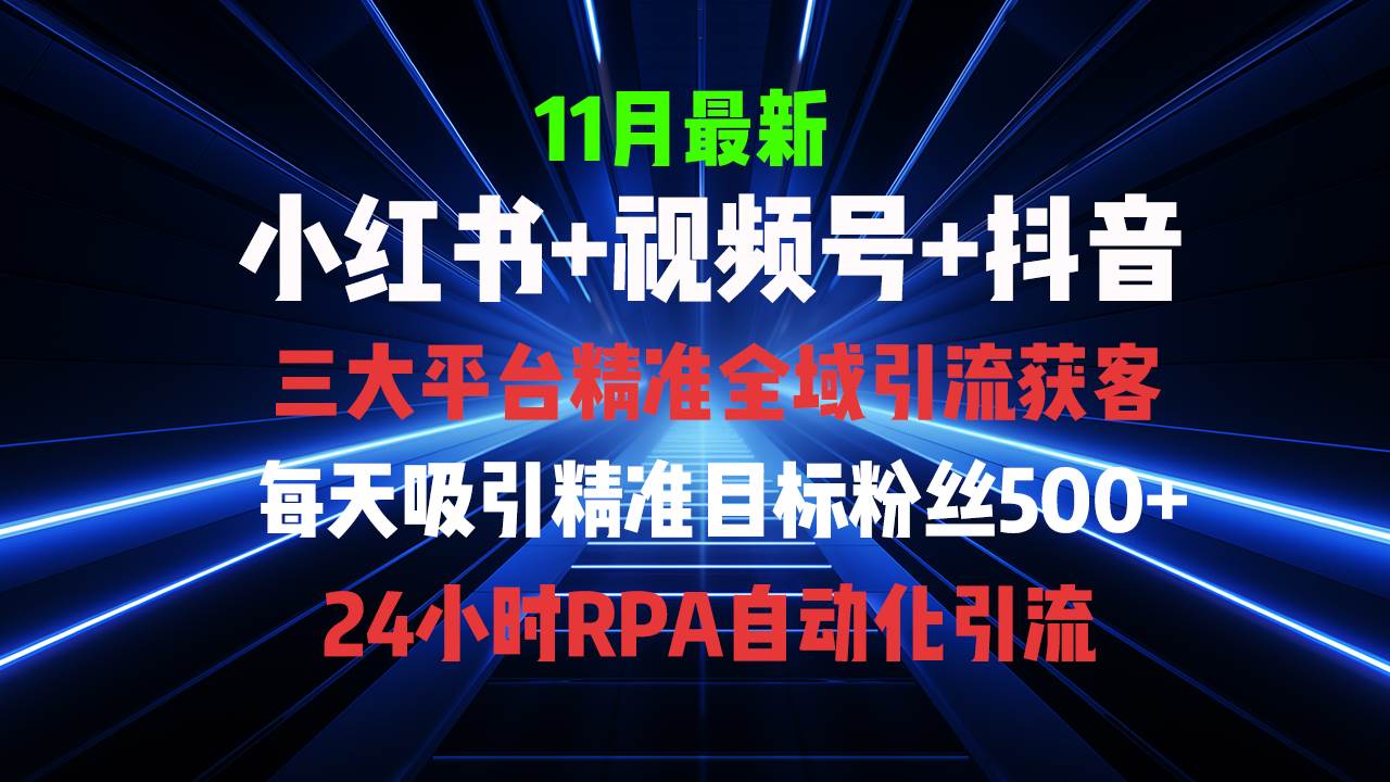 （13259期）全域多平台引流私域打法，小红书，视频号，抖音全自动获客，截流自…-讯领网创