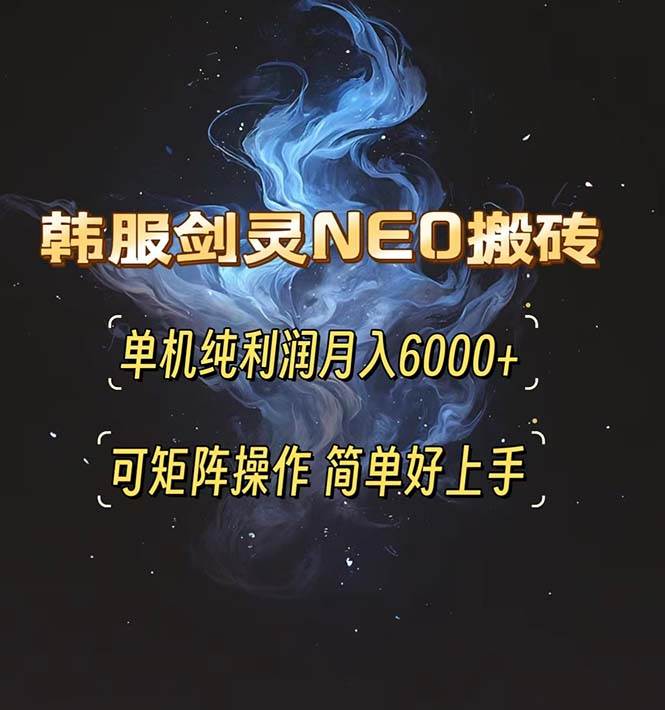 （13435期）韩服剑灵NEO搬砖攻略，单机纯利润月入6000+ 可矩阵操作，简单好上手。-讯领网创