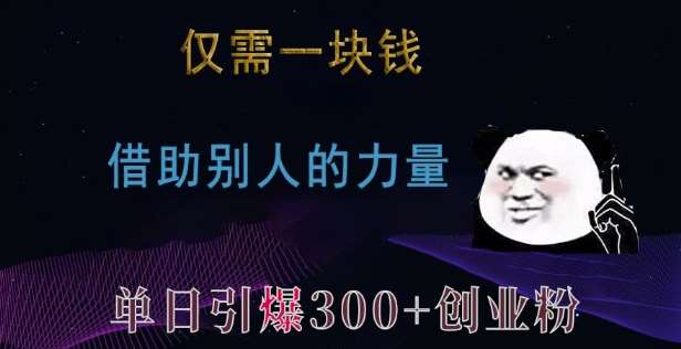 仅需一块钱，借助别人的力量，单日引爆300+创业粉、兼职粉【揭秘】-讯领网创