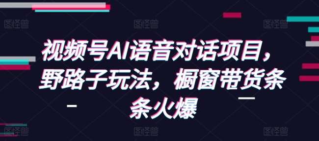 视频号AI语音对话项目，野路子玩法，橱窗带货条条火爆-讯领网创