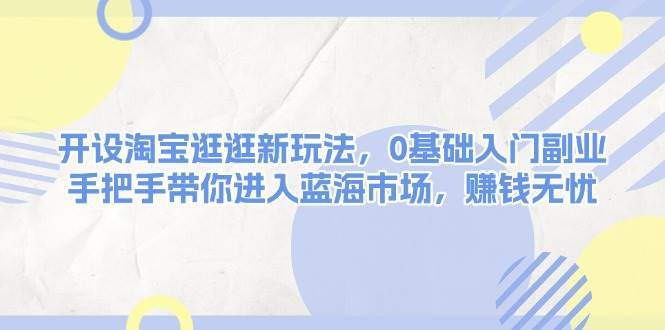 开设淘宝逛逛新玩法，0基础入门副业，手把手带你进入蓝海市场，赚钱无忧-讯领网创