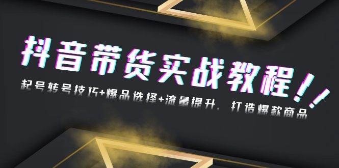 （13526期）抖音带货实战教程：起号转号技巧+爆品选择+流量提升，打造爆款商品-讯领网创