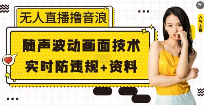 无人直播撸音浪+随声波动画面技术+实时防违规+资料【揭秘】-讯领网创