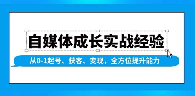 （13963期）自媒体成长实战经验，从0-1起号、获客、变现，全方位提升能力-讯领网创